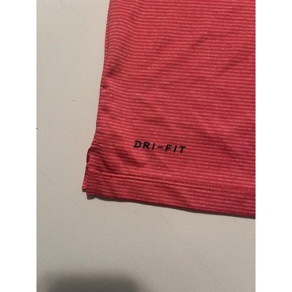 Nike Golf Dri Fit Polo Shirt Red/Orange PinStriped Mens Medium M - Picture 4 of 12